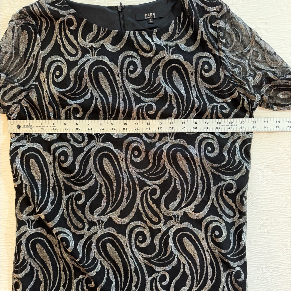 Alex Marie Cocktail Dress black silver size 16 - Picture 9 of 11